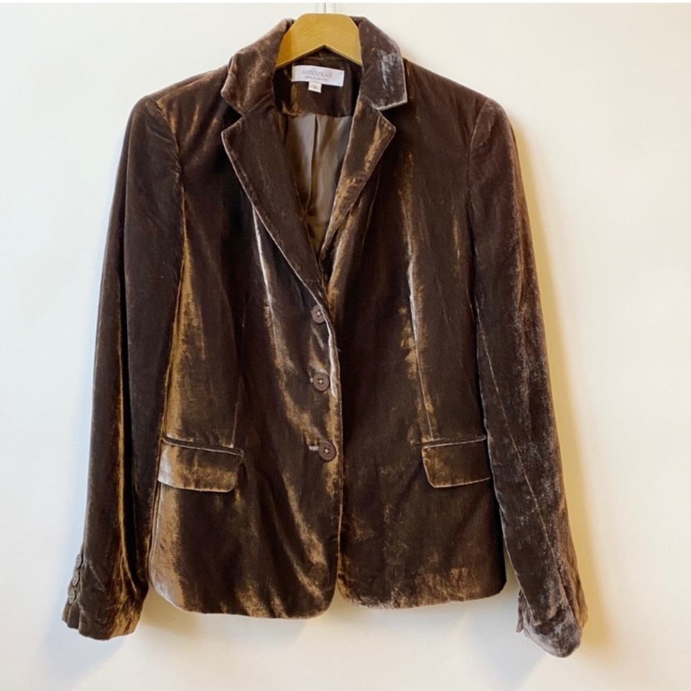 Emanuel Ungaro Brown Velvet Blazer Jacket  Size 6